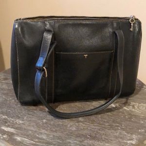 Vintage Ann Taylor Black Leather Satchel